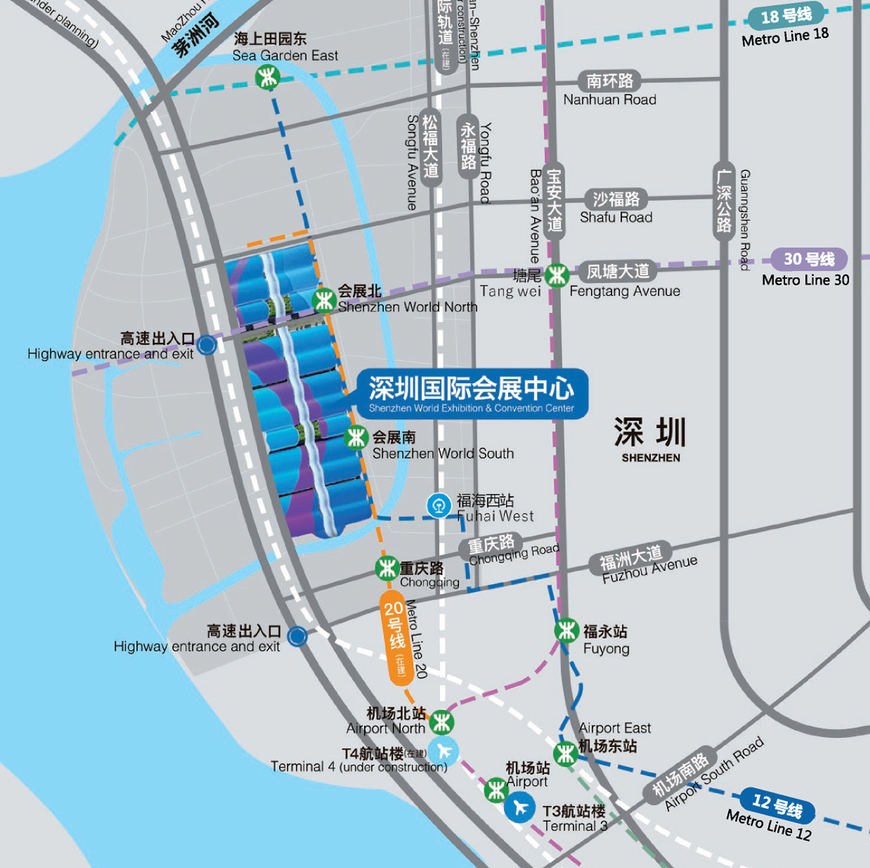 深圳国际会展中心 - 交通位置图 深圳国际会展中心 - 交通位置图